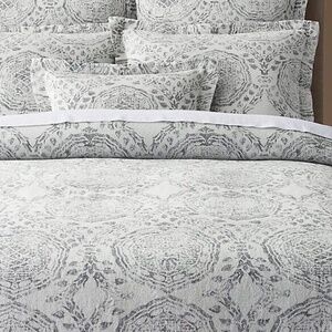 Restoration Hardware Castillo Medallion Linen Standard Pillow Sham Dune Morel